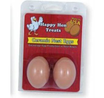 HAPPY HEN™ CERAMIC NEST EGGS BROWN 2/PKG