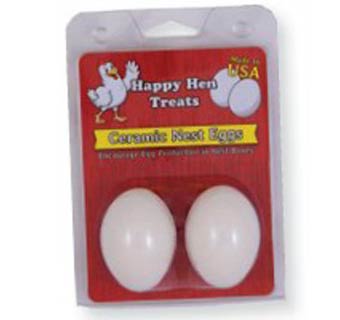HAPPY HEN™ CERAMIC NEST EGGS WHITE 2/PKG