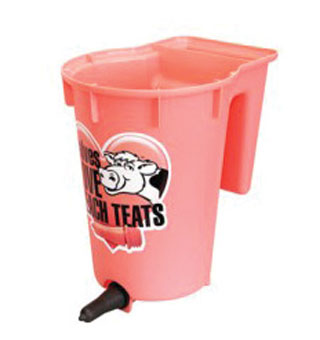 PEACH TEATS NON-REVERSIBLE SINGLE CALF FEEDER BUCKET 6 QT