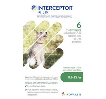 INTERCEPTOR® PLUS 8.1-25 LB GREEN 6 DOSES 5 BOX/CARTON (RX)