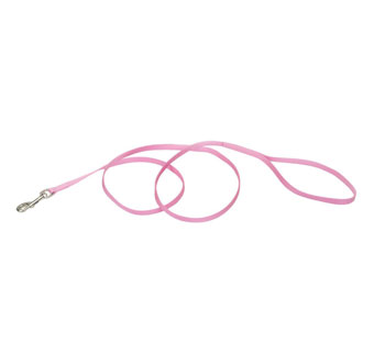 00304 SINGLE-PLY DOG LEASH NYLON 3/8 IN X 4 FT BRIGHT PINK