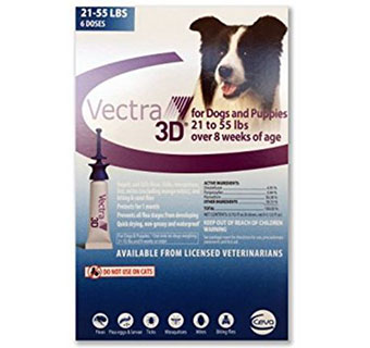 VECTRA 3D™ FOR DOGS AND PUPPIES 21-55 LB 6 DOSES 12/PKG