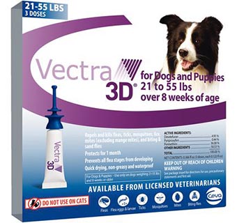 VECTRA 3D™ FOR DOGS AND PUPPIES 21 - 55 LBS 36 DOSE