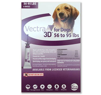 VECTRA 3D™ FOR DOGS AND PUPPIES 56-95 LB 6 DOSES 12/PKG