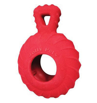 JOLLY PETS® JOLLY TUFF TREADER RED RUBBER 4-1/2 IN