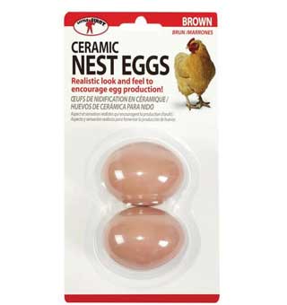 LITTLE GIANT® NEST EGG CERAMIC BROWN 2/PKG
