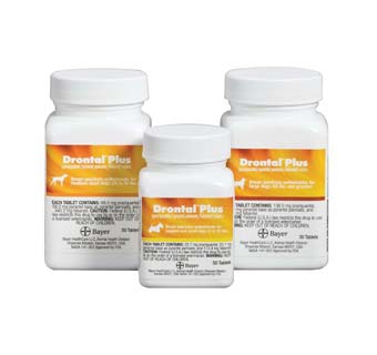 DRONTAL® PLUS ANTHELMINTIC DEWORMER TABLETS FOR DOGS 2-25 LB 50/BOTTLE (RX)