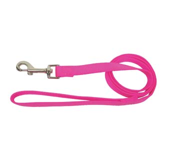 HAMILTON® SLF NYL SGL THICK LEASH WITH SWIVEL S 5/8 IN X 6 FT HOT PINK