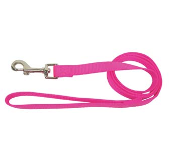 HAMILTON® SLO NYL SGL THICK LEASH WITH SWIVEL L 1 IN X 4 FT HOT PINK
