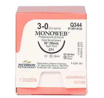 PIVETAL® MONOWEB™ SUTURES Q344 36 IN (CT-1)