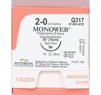 PIVETAL® MONOWEB™ SUTURES Q317 30 IN (SH) 12/BOX