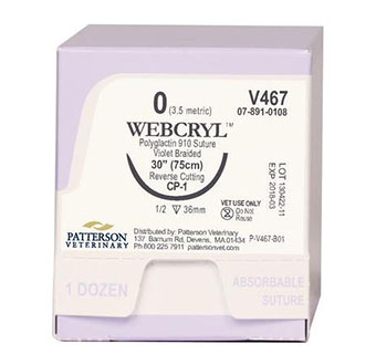 PIVETAL® WEBCRYL™ SUTURES V467 30 IN (CP-1) 12/BOX