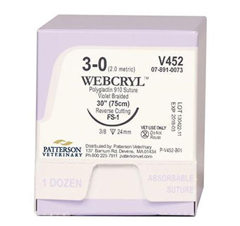 PIVETAL® WEBCRYL™ SUTURES V452 30 IN (FS-1) 12/BOX