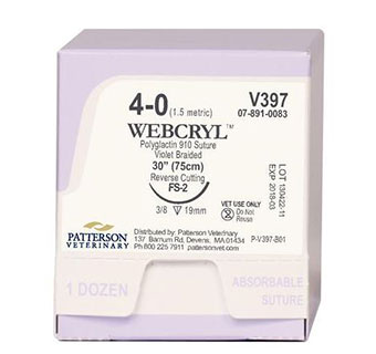 PIVETAL® WEBCRYL™ SUTURES V397 30 IN (FS-2) 12/BOX
