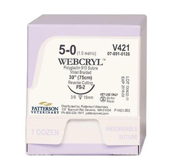 PIVETAL® WEBCRYL™ SUTURES V421 30 IN (FS-2) UNDYED 12/BOX