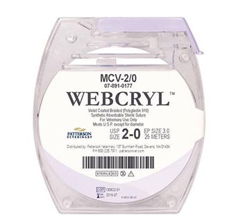 PIVETAL® WEBCRYL™ SUTURES 2/0 - 25 M
