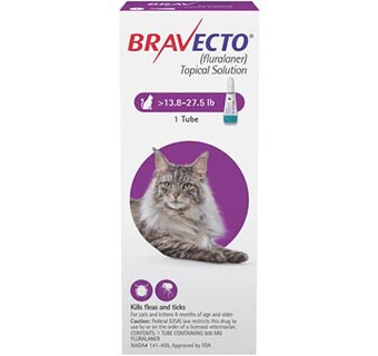 BRAVECTO™ TOPICAL SOLUTION FOR CATS 13.8-27.5 LB CAT PURPLE 10 DOSES (RX)