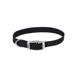 00601 SINGLE-PLY DOG COLLAR NYLON 16 IN X 3/4 IN BLACK