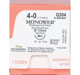 PIVETAL® MONOWEB™ SUTURES Q304 30 IN (RB-1) 12/BOX