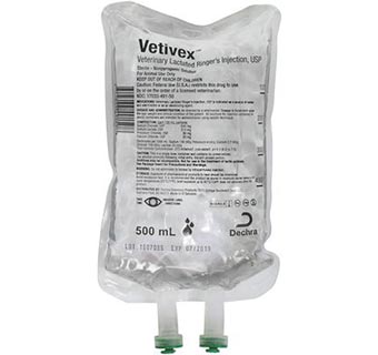 VETIVEX™ VETERINARY LACTATED RINGER’S INJECTION USP 500 ML 24/PKG (RX)