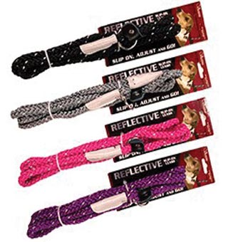 353 REFLECTIVE ROPE SLIP DOG LEASH POLY 7/16 IN X 6 FT BLACK