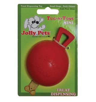 JOLLY PETS® MINI TUG-N-TOSS JOLLY BALL 4 IN RED