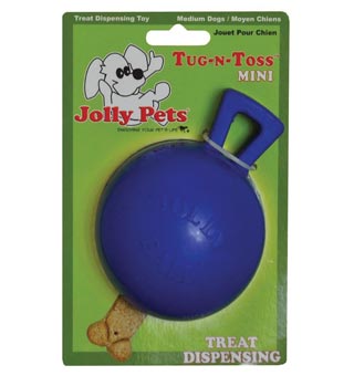 JOLLY PETS® MINI TUG-N-TOSS JOLLY BALL 4 IN BLUE