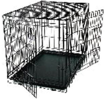 PET LODGE WIRE DOUBLE DOOR DOG CRATE LARGE 1/PKG