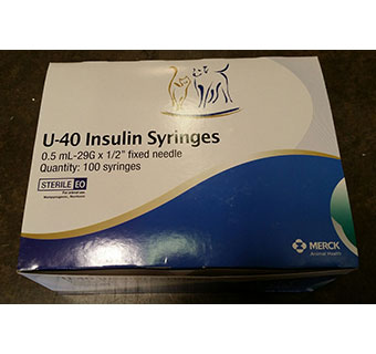 VETSULIN U-40 INSULIN SYRINGE 29 GA X 0.5 ML 100/PKG