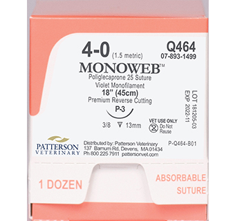PIVETAL® MONOWEB™ SUTURES Q46418 IN (P-3) 12/PKG