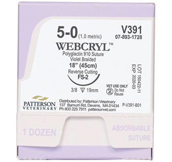 PIVETAL® WEBCRYL™ SUTURES V391 18 IN (FS2) 12/BOX