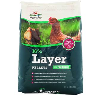 MANNA PRO® LAYER 16% WITH PROBIOTIC PELLETS 8 LB 1/PKG