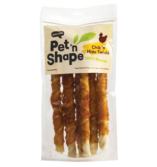 PET N SHAPE® CHICKEN HIDE TWIST TREAT L 6/PKG