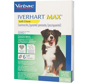 IVERHART MAX® SOFT CHEWS 25.1-50 LB GREEN 6 DOSES 10 BOX/CARTON (RX)