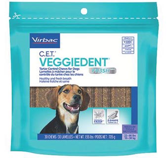 C.E.T.® VEGGIEDENT® FR3SH® TARTAR CONTROL CHEWS FOR DOGS 20-60 LB 30/PKG
