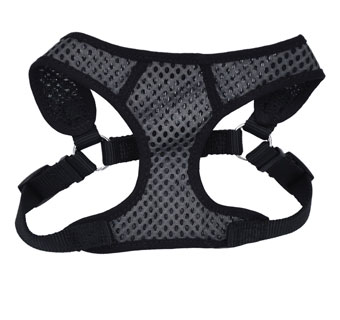 COMFORT SOFT® 06484 ADJ SPORT WRAP DOG HARNESS NYLON XS GRAY WITH BLACK
