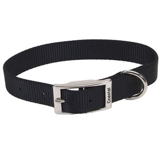 00901 SINGLE-PLY DOG COLLAR NYLON 18 IN X 1 IN BLACK