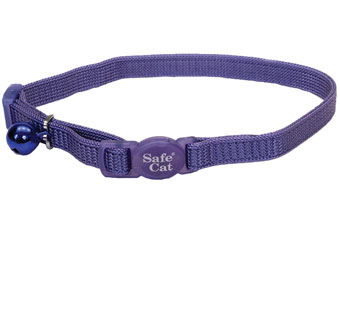 SAFE CAT® 07001 ADJUSTABLE COLLAR WITH BRK BKL NYLON 3/8 IN PARADISE PURPLE