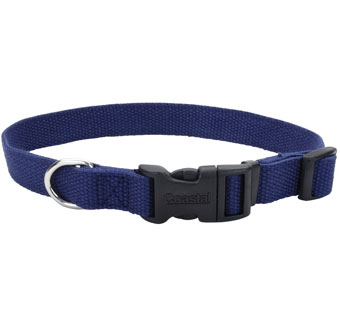 NEW EARTH® 14901 ADJUSTABLE DOG COLLAR SOY FIBER 26 IN X 1 IN INDIGO