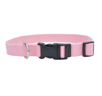 NEW EARTH® 14901 ADJUSTABLE DOG COLLAR SOY FIBER 26 IN X 1 IN ROSE