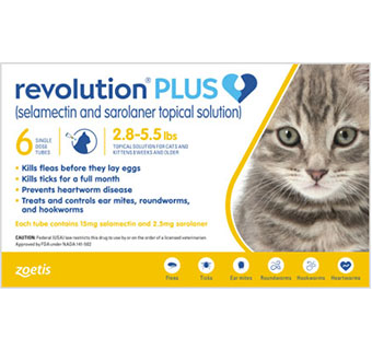 REVOLUTION® PLUS CAT 2.8-5.5 LBS GOLD 6 PK (RX)