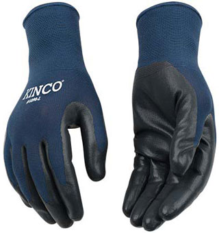 1890 KNIT SHELL NITRILE PALM HIGH-DEXTERITY WORK GLOVES BLK/NVY L