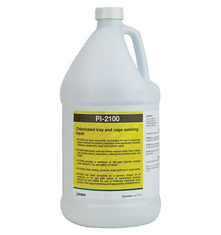 PI-2100 LOW-FOAMING CHLORINATED TRAY AND CAGE WASHING LIQUID 5 GAL
