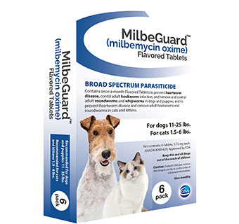 MILBEGUARD™ TABLETS MED 5.75 MG 11-25 LBS (DOG) 1.5-6 LBS (CAT) 6/PKG (RX)