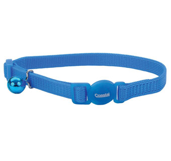 SAFE CAT® 07001 ADJUSTABLE COLLAR WITH BRK BKL NYLON 3/8 IN BLUE LAGOON