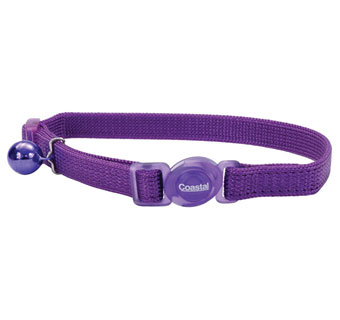 SAFE CAT® 07001 ADJUSTABLE COLLAR WITH BRK BKL NYLON 3/8 IN PURPLE