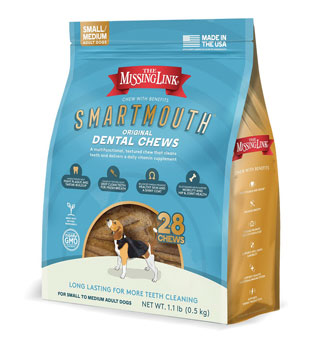 THE MISSING LINK® SMARTMOUTH™ DOG DENTAL CHEW S/MED 28/PKG