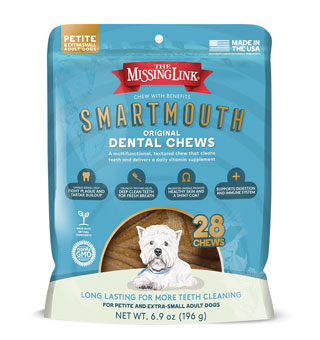 THE MISSING LINK® SMARTMOUTH™ DENTAL CHEWS FOR PETITE/XS DOGS 28/PKG