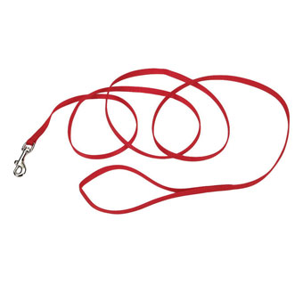 00306 SINGLE-PLY TRAINING DOG LEASH NYLON 3/8 IN X 6 FT RED