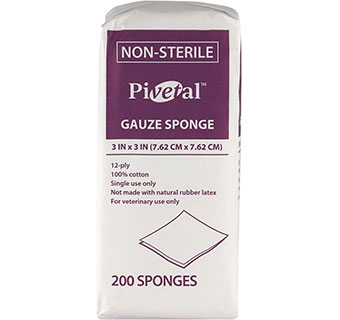 PIVETAL® ECONOMY GAUZE SPONGE 3 IN X 3 IN 12-PLY 200/PKG